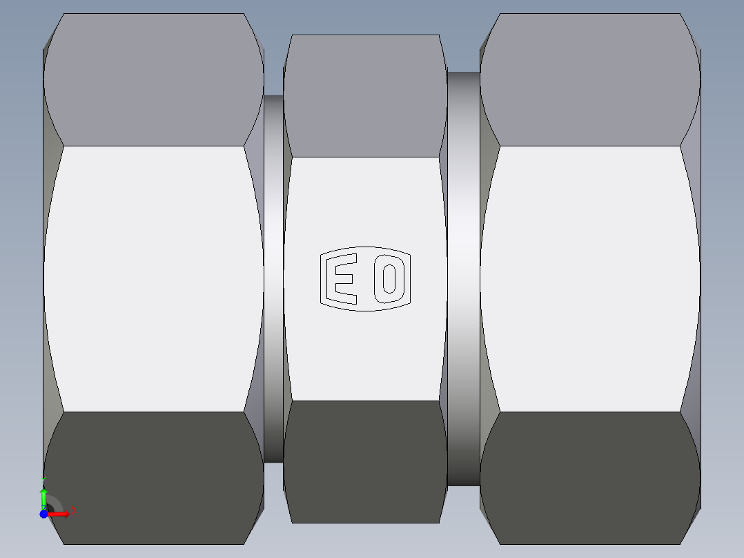 卡套式工业通用硬管接头EO_Distance_piece_adapter_DA35ZLCF前视图
