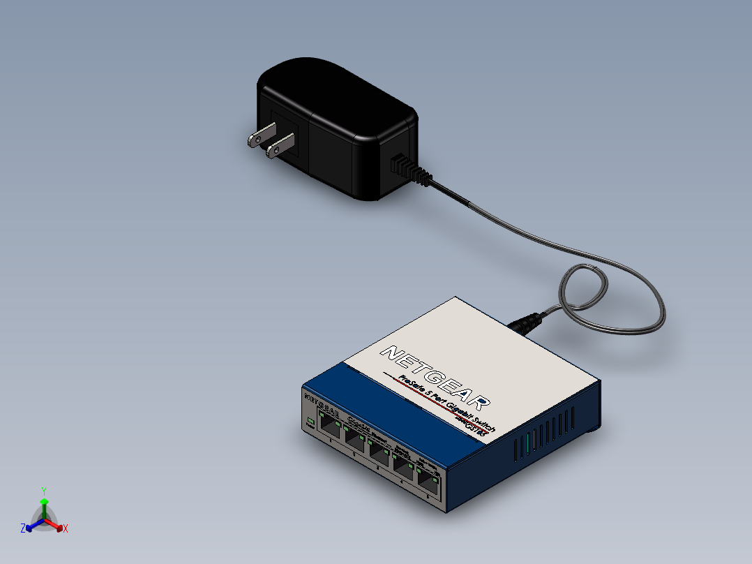 净齿轮+GS105+Enet+交换机正等轴测图