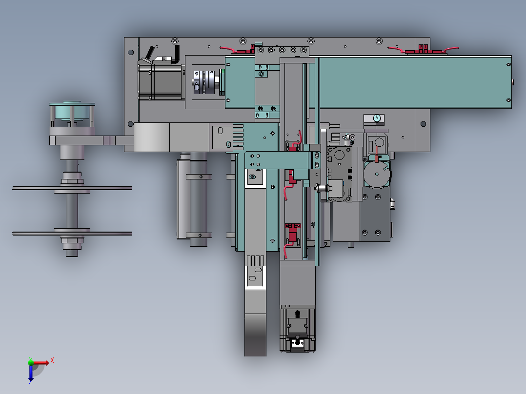 飞达贴标模组俯视图