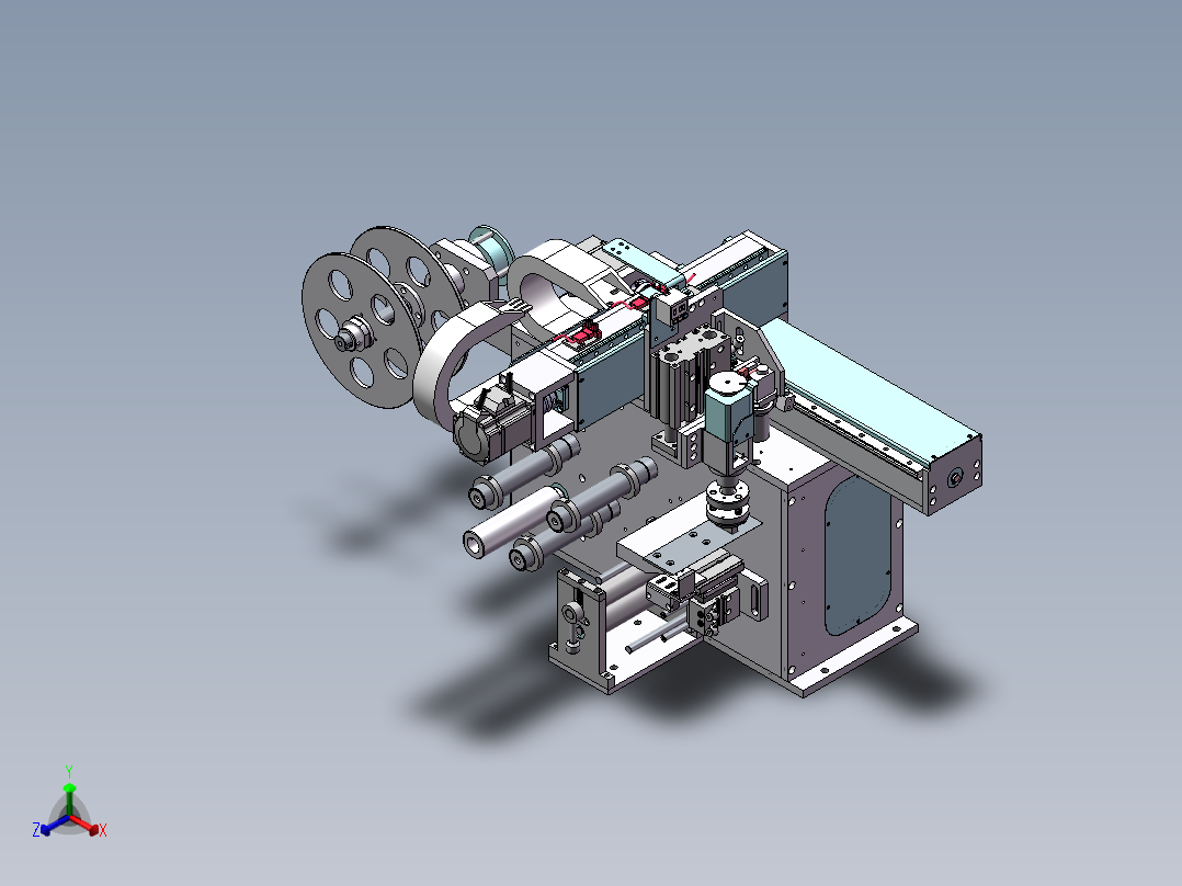 飞达贴标模组正等轴测图