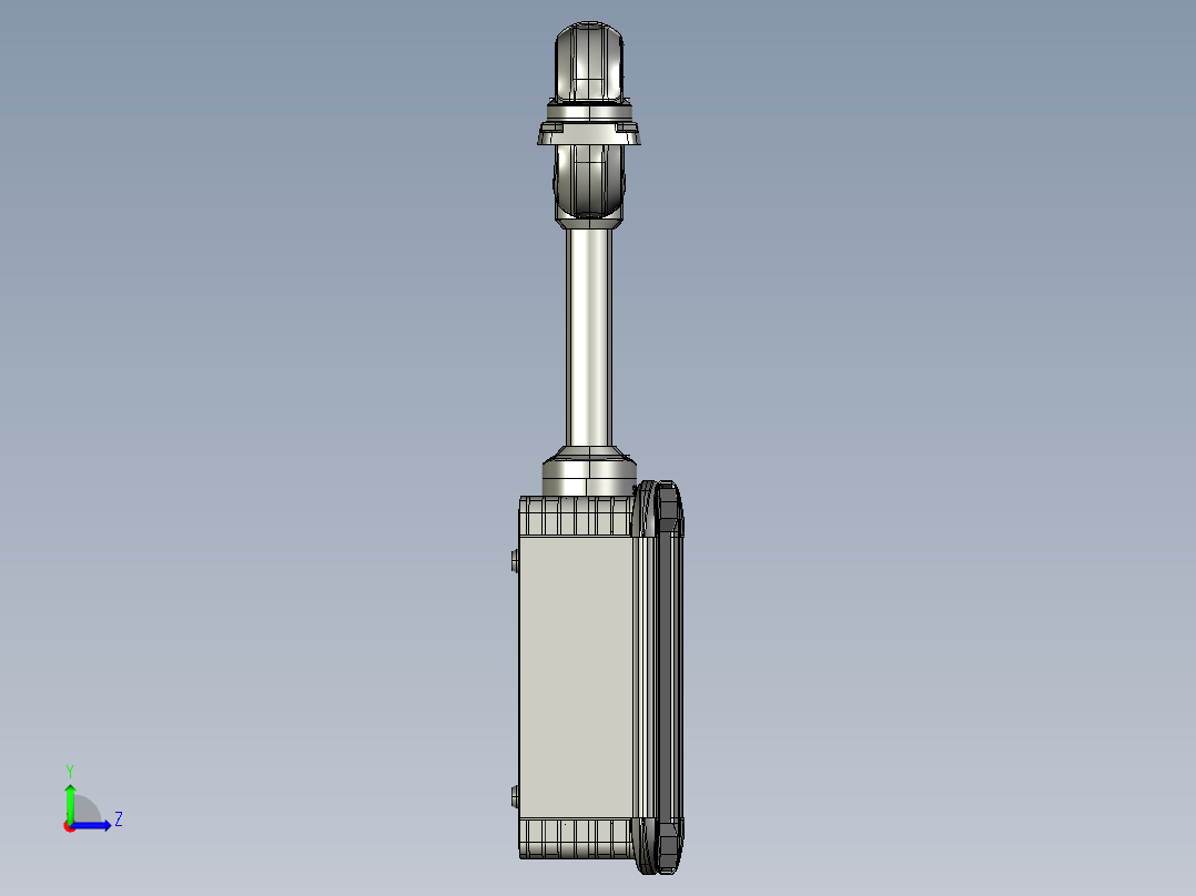 向下顶座+中间连接器+转角+箱体连接器+控制箱左视图