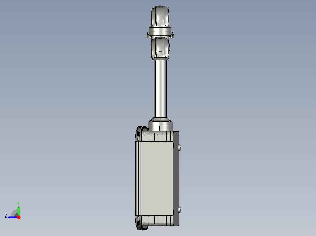 向下顶座+中间连接器+转角+箱体连接器+控制箱右视图