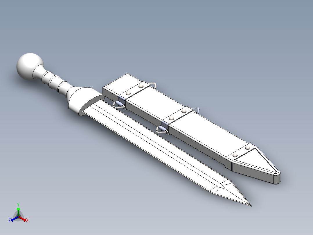 剑、宝剑(95)正等轴测图