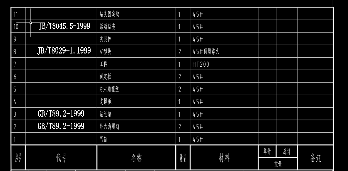 支撑杆体钻孔夹具装配图