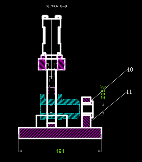 支撑杆体钻孔夹具装配图