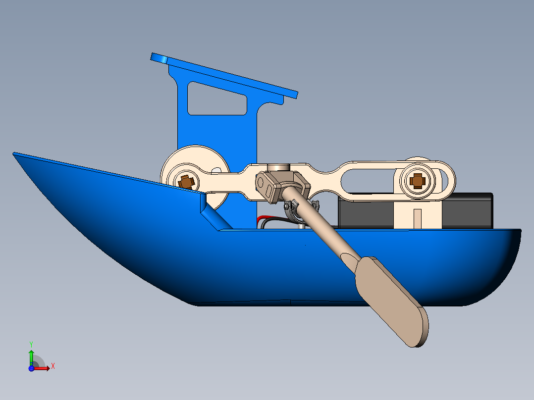 可动玩具船前视图