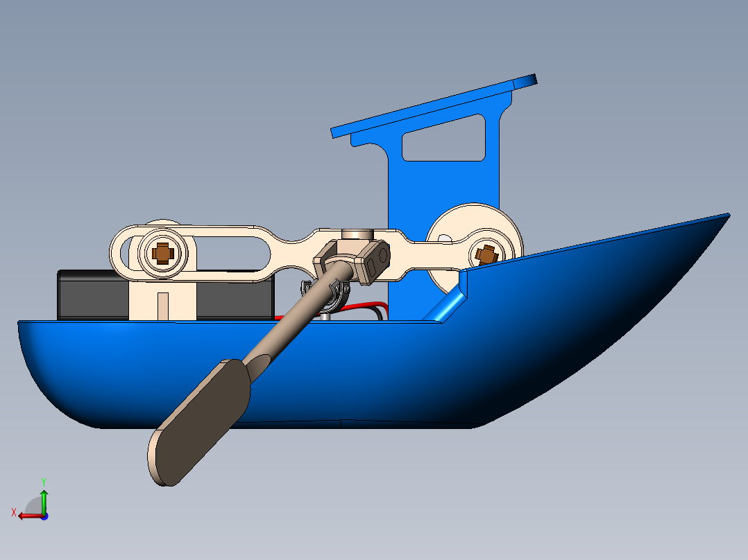 可动玩具船后视图