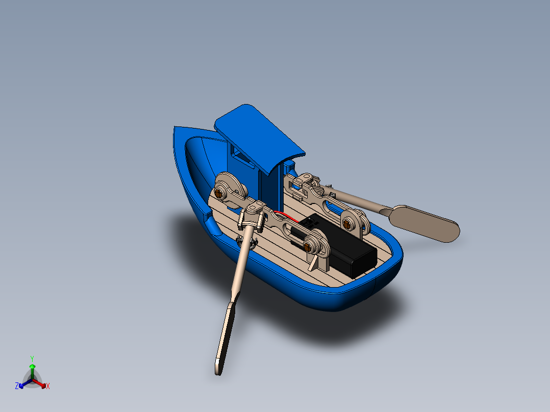 可动玩具船正等轴测图