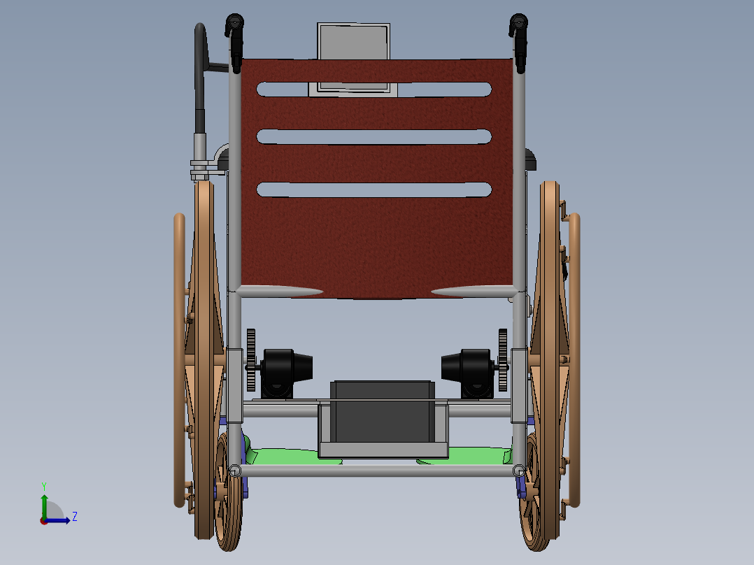 智能控制电动轮椅左视图