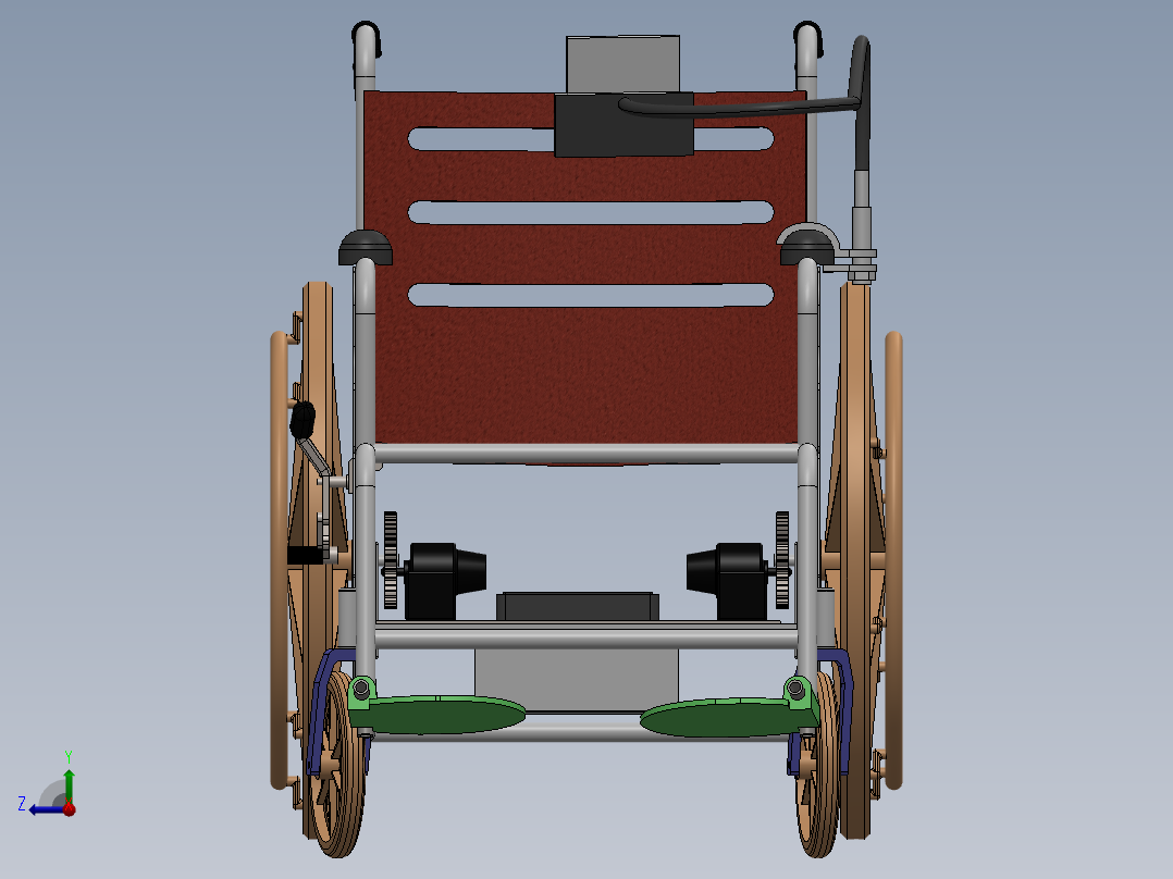 智能控制电动轮椅右视图