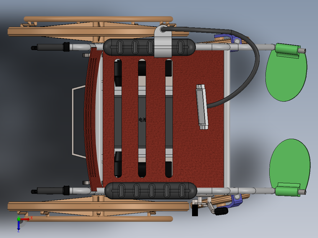 智能控制电动轮椅俯视图