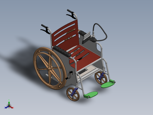 智能控制电动轮椅正等轴测缩略图