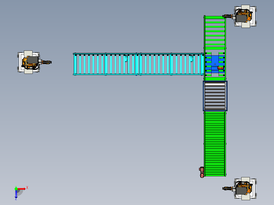 机器搬运线方案设计俯视图