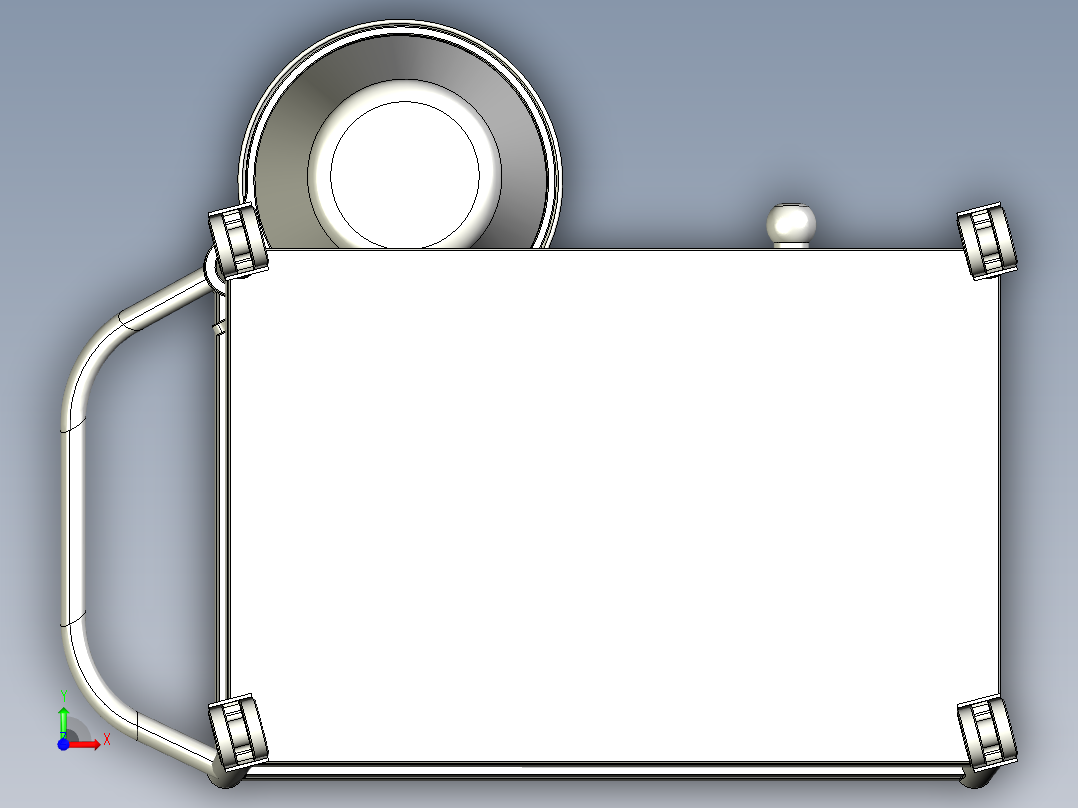 不锈钢一体手推车前视图