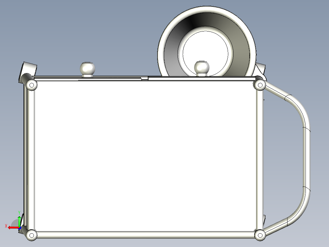 不锈钢一体手推车后视图