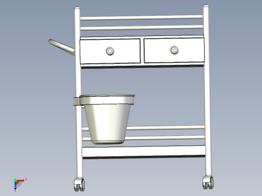 不锈钢一体手推车俯视缩略图
