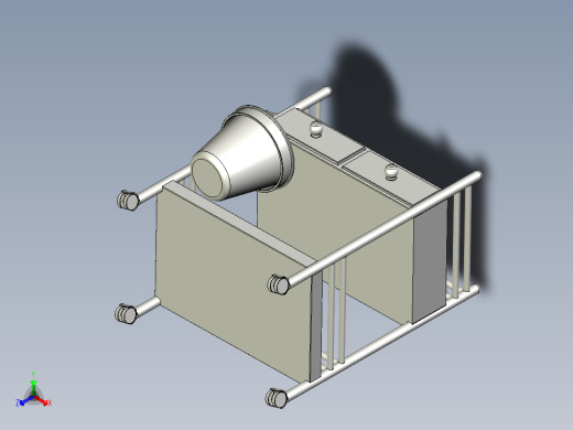 不锈钢一体手推车正等轴测缩略图