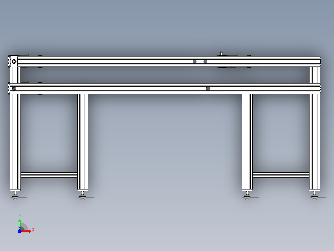 双层回流流水线前视图