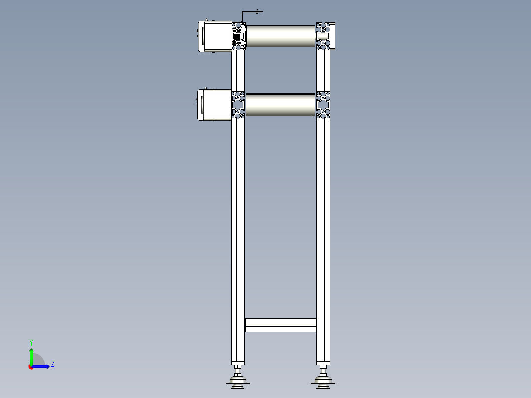 双层回流流水线左视图