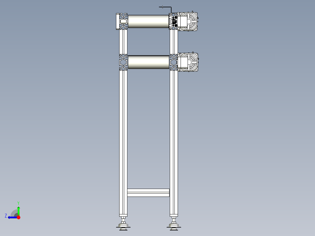 双层回流流水线右视图