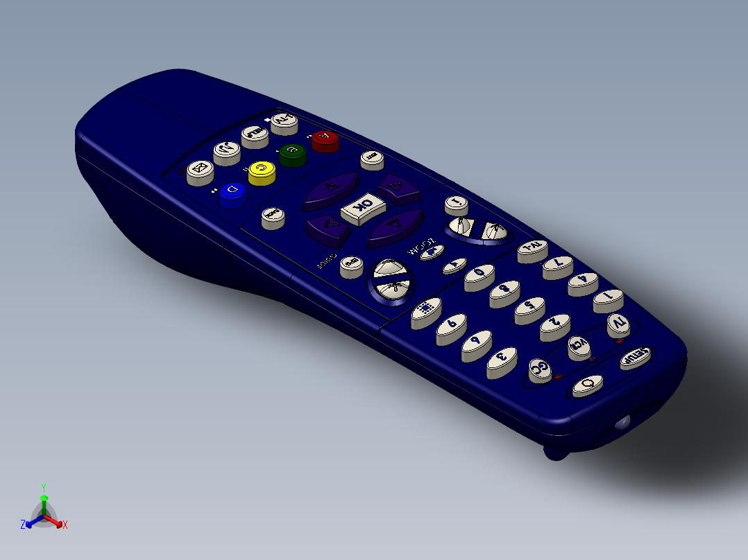 遥控器、遥控板(9)正等轴测图