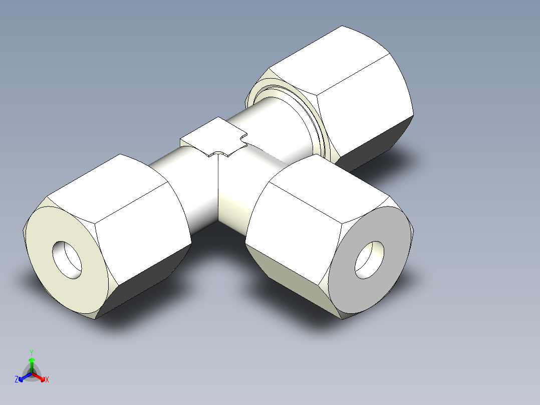 B3004557-连接 TEE 等管 6正等轴测图