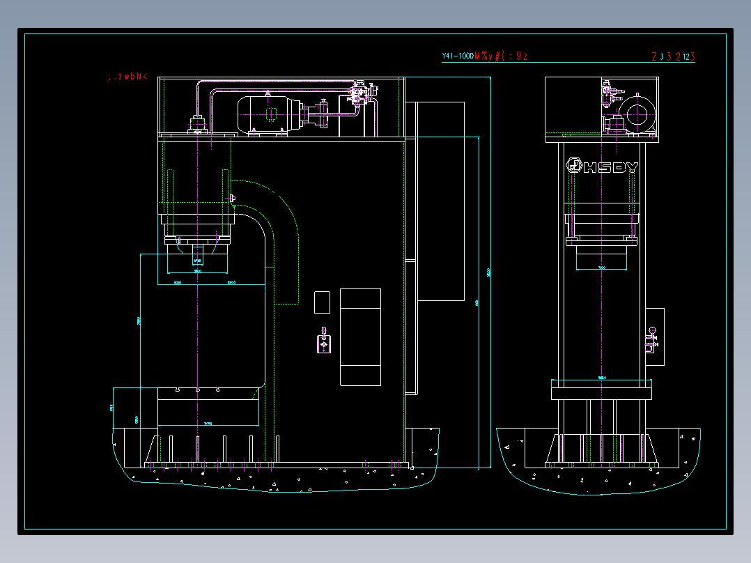 Y41-160压力机装配图