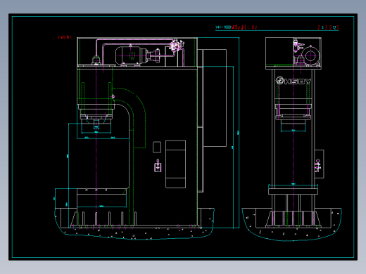 Y41-160压力机装配图