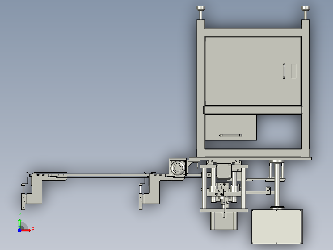 锂电池极片裁切转移机前视图