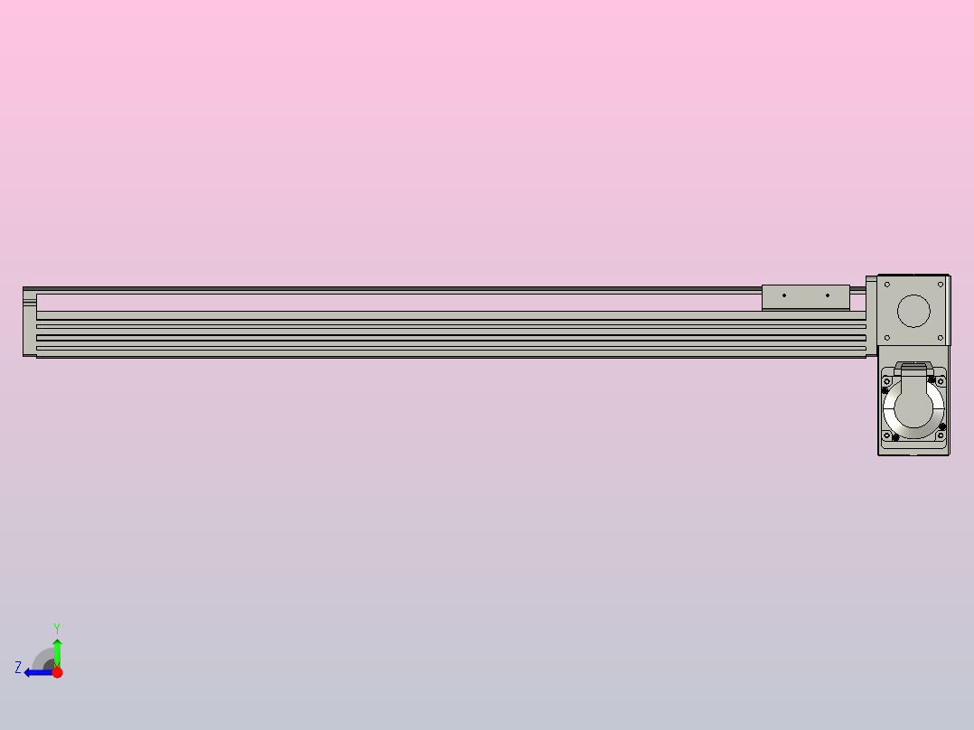 皮带直线轴半封闭可选导轨TPA-HNB-85D-90-L600-RP-C-P20-N3右视图