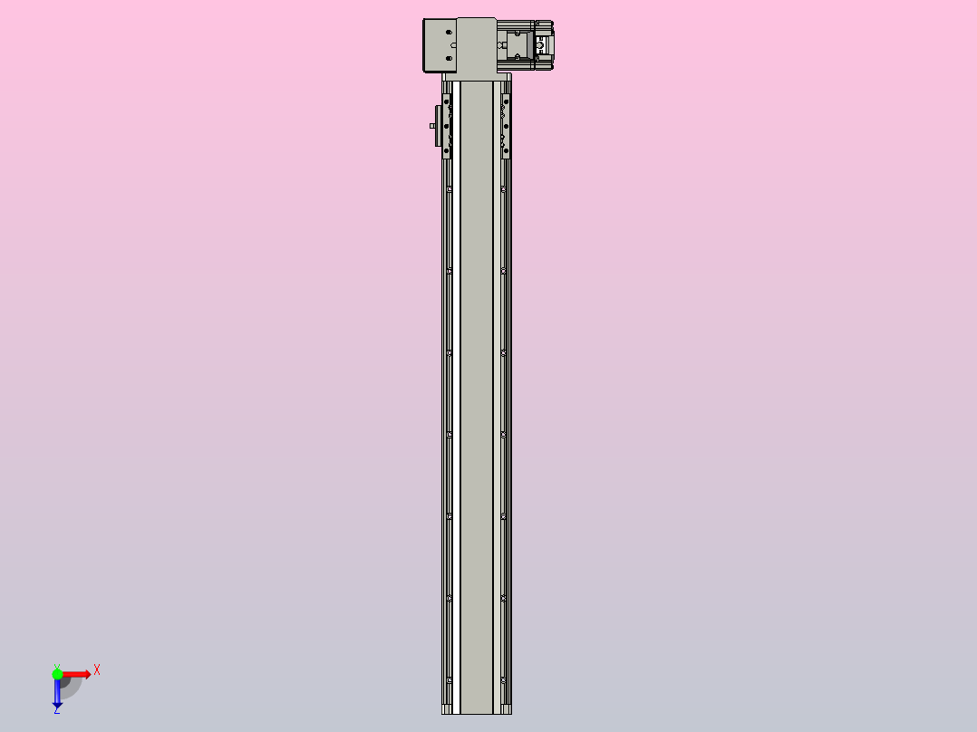 皮带直线轴半封闭可选导轨TPA-HNB-85D-90-L600-RP-C-P20-N3俯视图