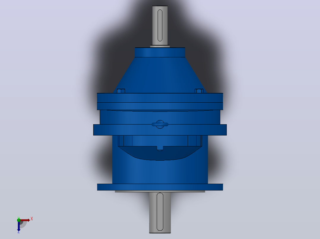 RXFS107法兰轴伸式单级斜齿轮减速机RXFS107-2.3-M1-Φ350俯视图