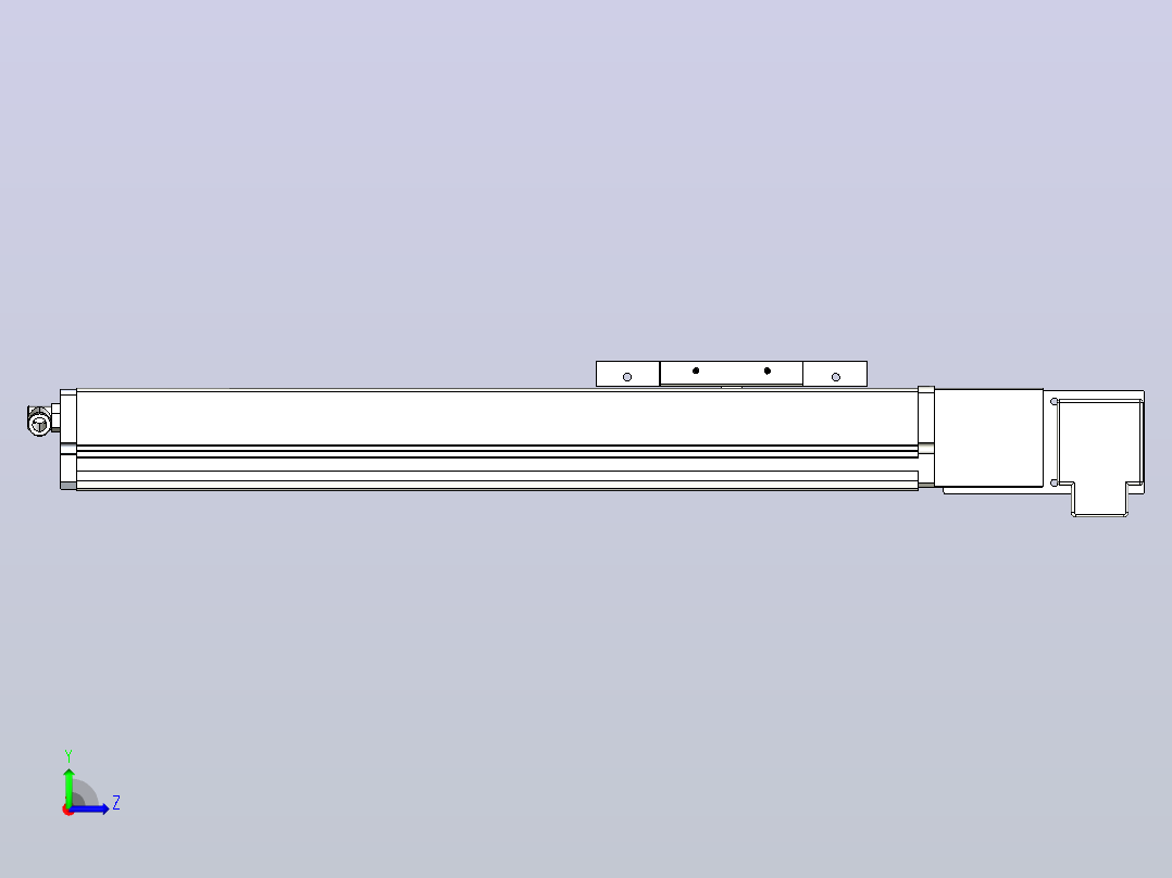 MCB14无尘皮带滑台[MCB14-L40-300-R-P20-C3]左视图