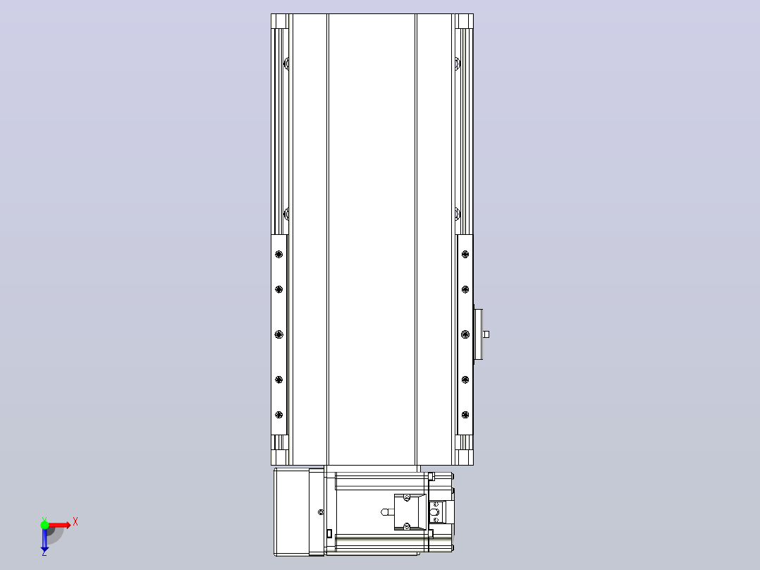 皮带直线轴半封闭可选导轨TPA-HNB-202D-140-L100-LU-C-P75-N3俯视图