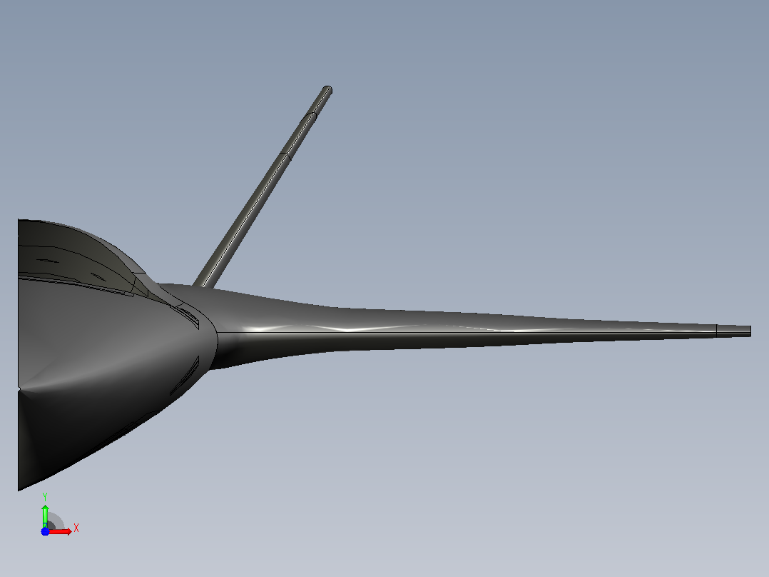 无人作战飞行器（UCAV）前视图