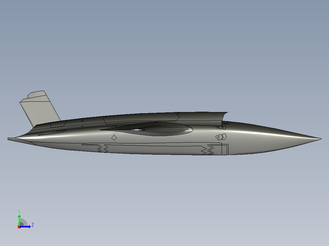 无人作战飞行器（UCAV）左视图