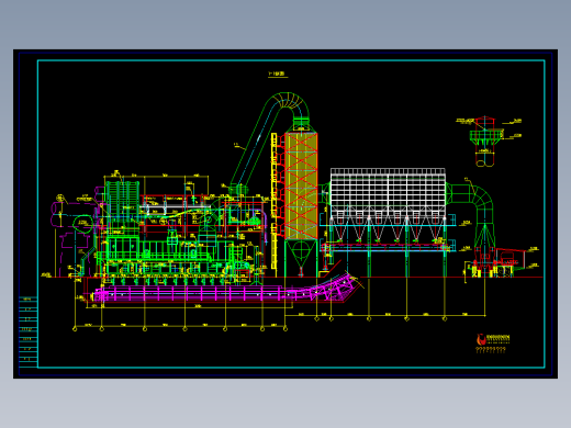 25000吨新型干法烧成窑头立面图