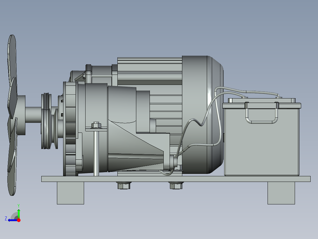 电动交流发电机右视图