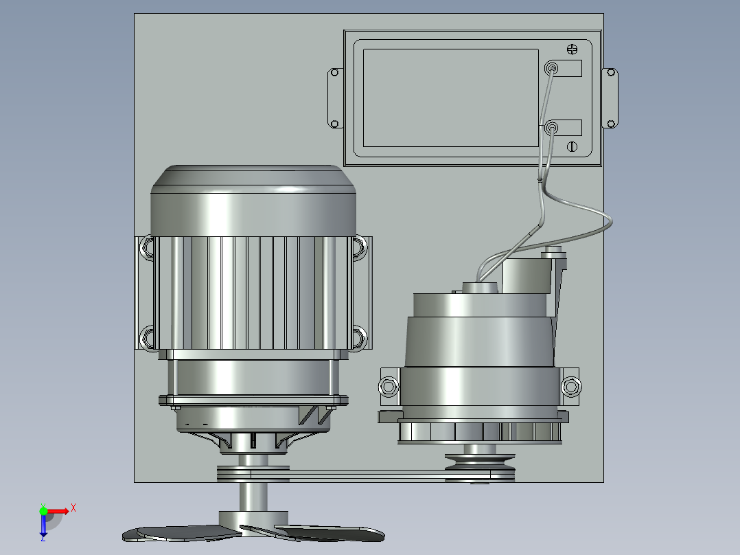 电动交流发电机俯视图