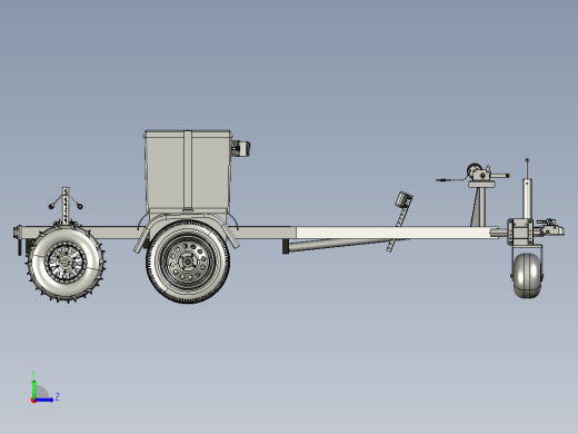 trailer for all terrain全地形拖车结构3D数模图纸 STP格式左视缩略图