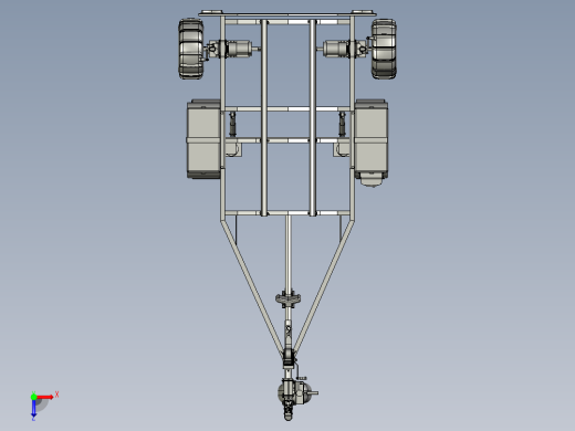 trailer for all terrain全地形拖车结构3D数模图纸 STP格式俯视缩略图