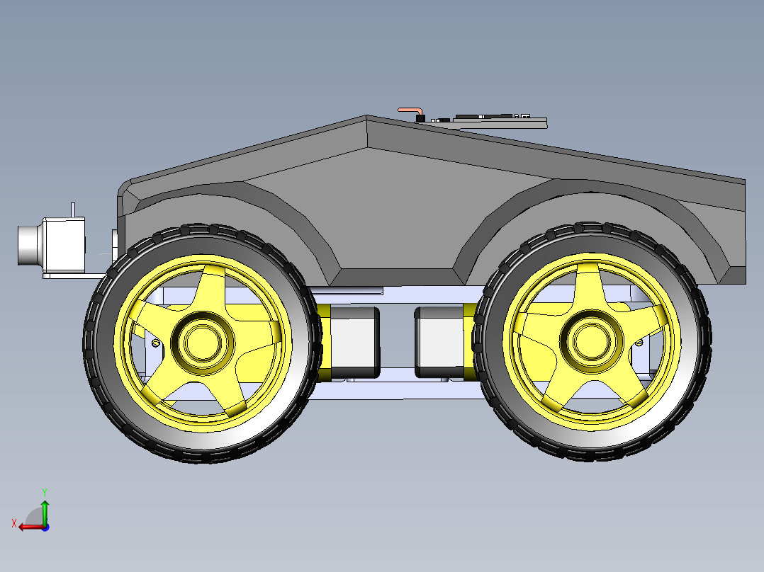 Cybertrack stm32小车模型后视图
