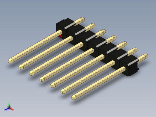 彩色公头100mil（2.54mm）系列-DS1021_black_1x07p_100mil_Type5_rev1.0
