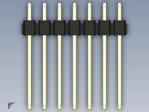 彩色公头100mil（2.54mm）系列-DS1021_black_1x07p_100mil_Type5_rev1.0俯视缩略图