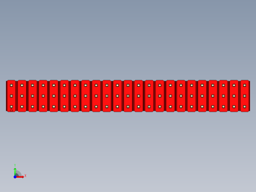 彩色公头100mil（2.54mm）系列-DS1021_red_3x23p_100mil_Type1_rev1.0前视缩略图