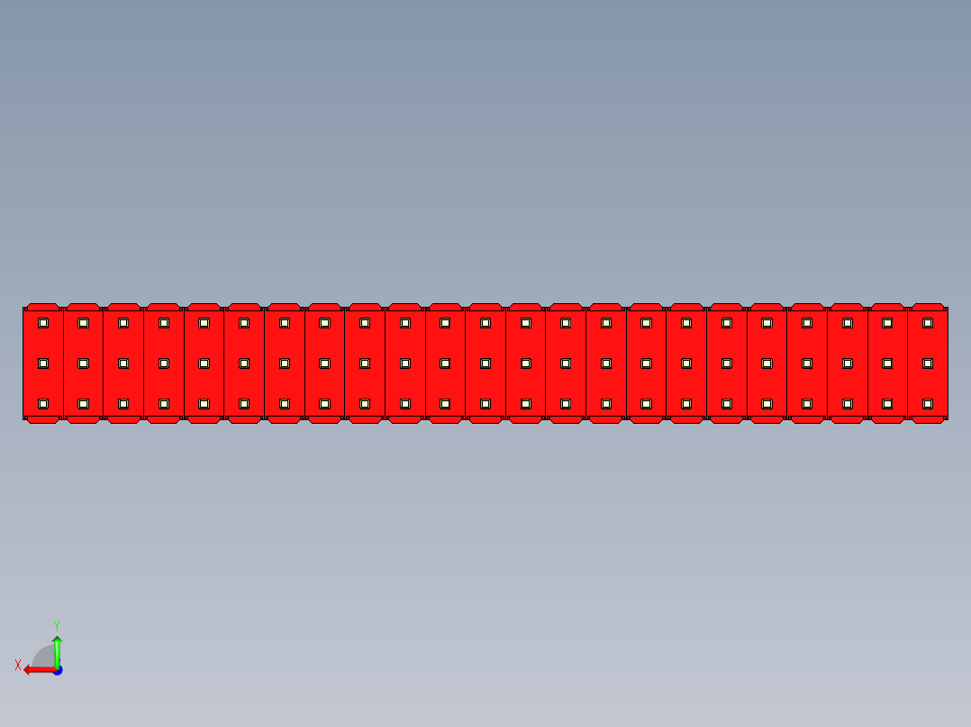 彩色公头100mil（2.54mm）系列-DS1021_red_3x23p_100mil_Type1_rev1.0后视图