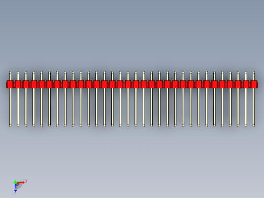 彩色公头100mil（2.54mm）系列-DS1021_red_3x32p_100mil_Type5_rev1.0俯视缩略图