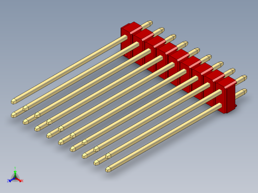 彩色公头100mil（2.54mm）系列-DS1021_red_2x09p_100mil_Type43_rev1.0