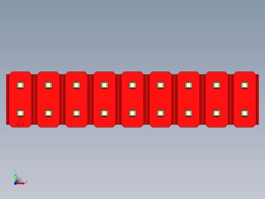 彩色公头100mil（2.54mm）系列-DS1021_red_2x09p_100mil_Type43_rev1.0前视缩略图