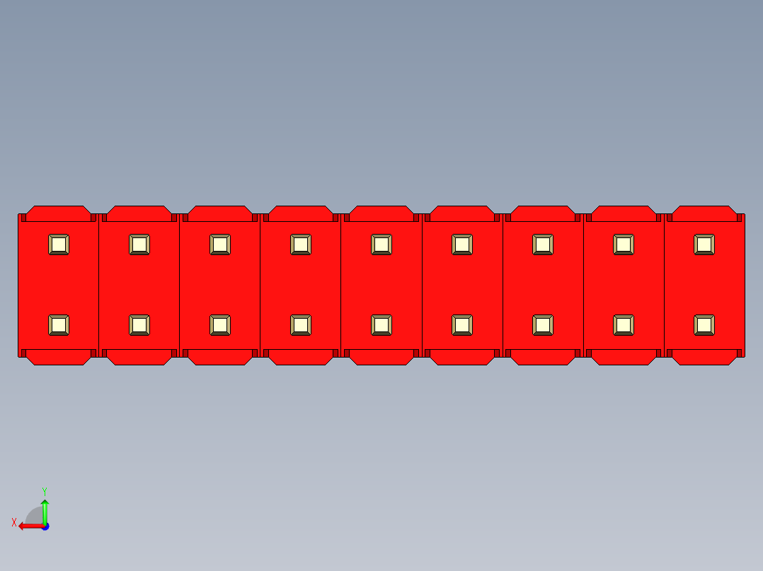 彩色公头100mil（2.54mm）系列-DS1021_red_2x09p_100mil_Type43_rev1.0后视图